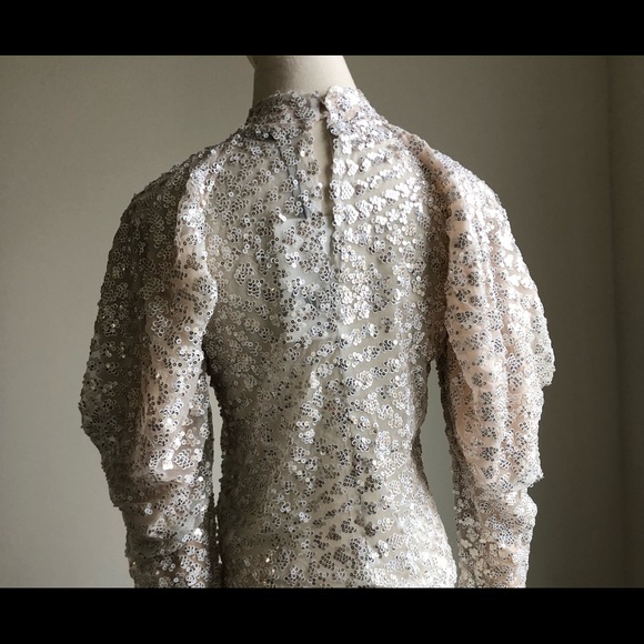 NWT Zara Vintage Inspired Sequin Top Blouse - Picture 5 of 9